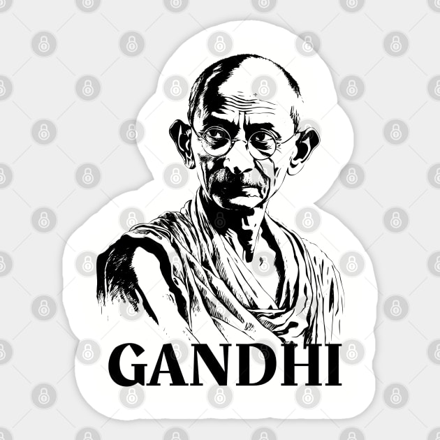 Mahatma Gandhi, Social Activist Sticker by UrbanLifeApparel